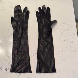 Vintage Elegant Black Leather Gloves